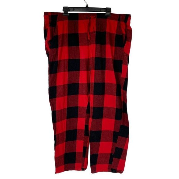 Men Old Navy  2XL red check flannel sleep pants Lounge Light weight cotton 3908 - Picture 1 of 7
